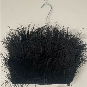 Missguided feather crop top